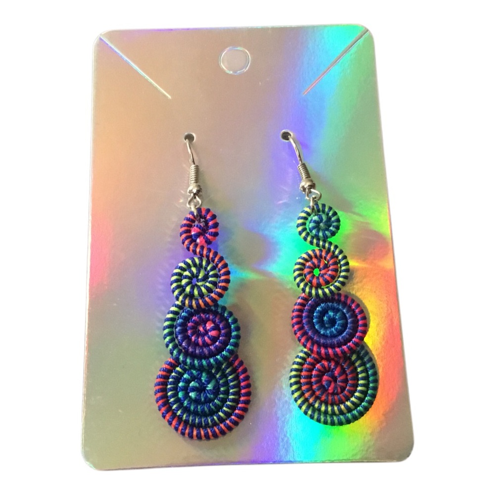 Spiral Colorful Earrings - Picture 2 of 2